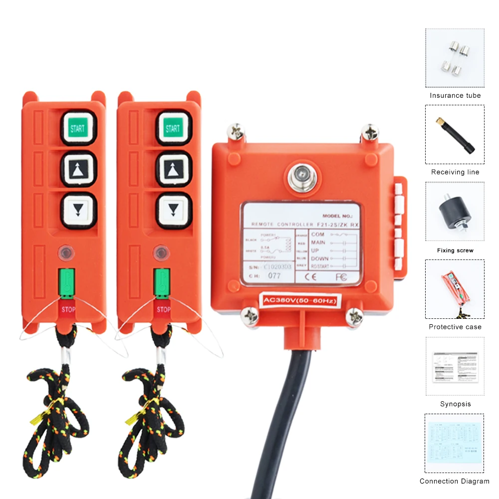 F21-2S Wireless Industrial Remote Control 220V/12V/24V Electric Hoist Controller Winding Engine Sandblast Switch Used Radio