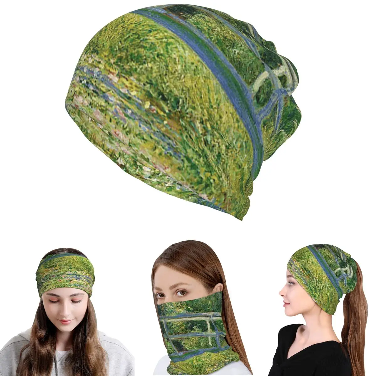 Claude Monet - Water-Lily Pond Bandana Neck Gaiter Magic Scarf Multi-use Face Mask Beanies Hat for Men Women Adult Winter