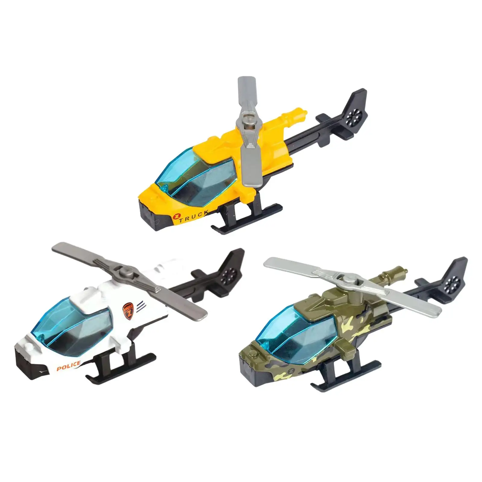 Diecast Alloy Helicopter Party Favor Ornament for Boy and Girl Birthday Gift Desktop Display Airplane Toy Small Metal Model