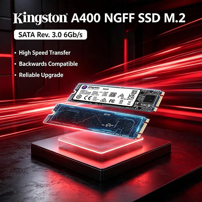SSD Kingston A400 NGFF M.2 SATA 480GB/1TB/2TB, Unidade de Estado Sólido Interna de Alta Velocidade para Laptop e PC Desktop