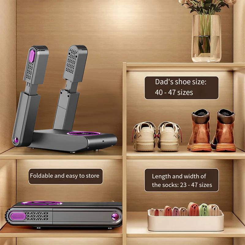 مجفف الأحذية مجفف ذكي لإزالة الروائح الكريهة وتعقيمها وجاف ورطب ثنائي الغرض للخبز والتدفئة مجفف الأحذية