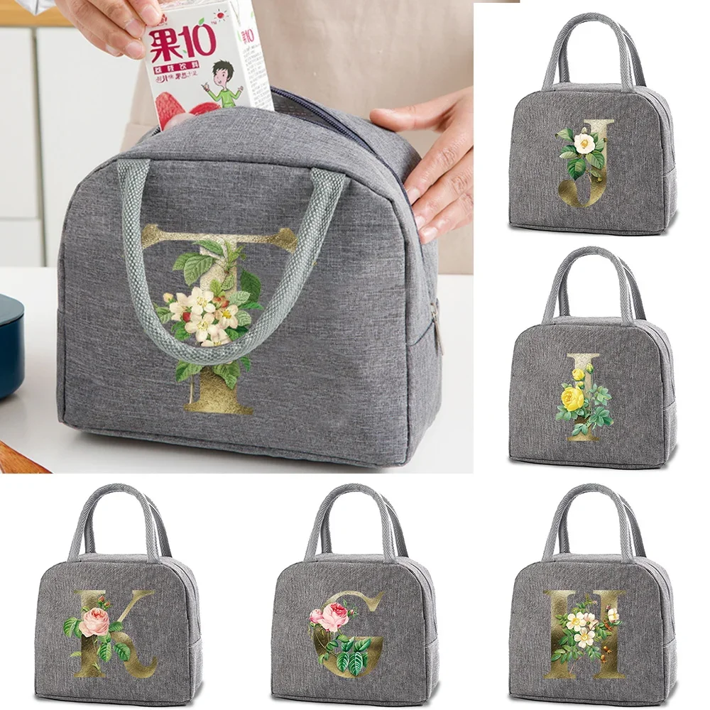 

Insulated Lunch Dinner Bag Canvas Handbag Thermal Food Bag Tote Cooler Bag Lunch Container Durable Contracted Style Bento Pouch