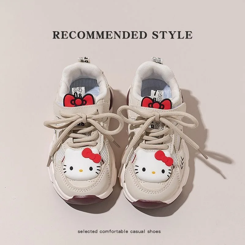 

Hello Kitty Kuromi Anime Kawaii Sanrio Children Casual Shoes 2025 Spring Autumn Cute Children Sports Breathable Sneakers Gifts