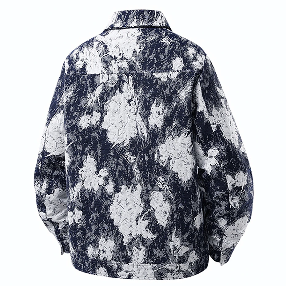 Spring Autumn Flowers Knitted Jacket Men Fashion Casual Button Jacket Male