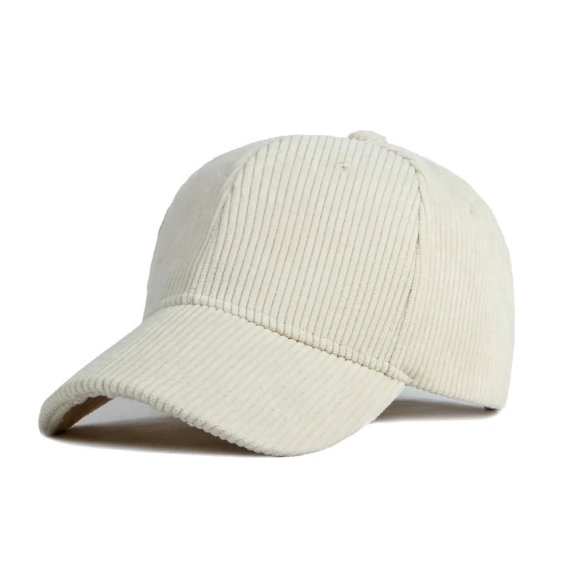 Nueva gorra de béisbol de pana de otoño e invierno de color sólido para hombres y mujeres, gorra simple de pico de pato de color sólido para mayor calidez