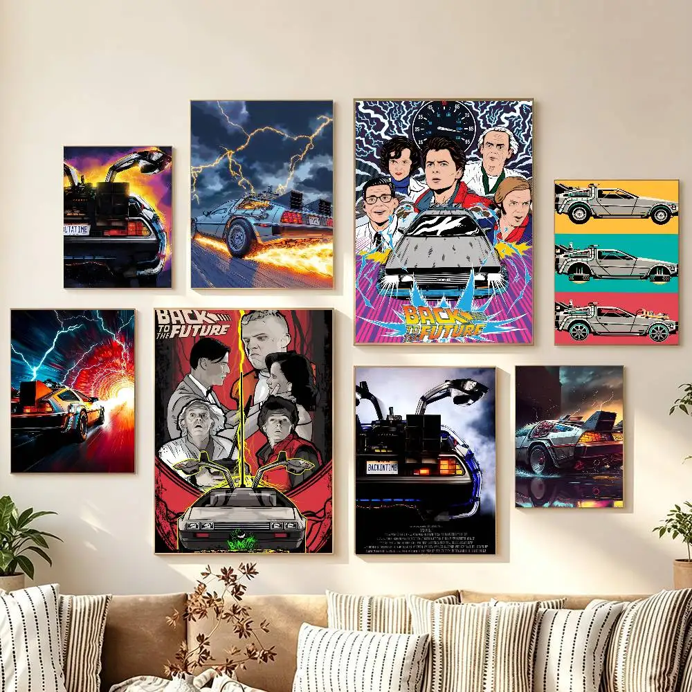 Back To- The Futur-e Car- Home Decoration Painting, Poster Wall Art Wall, Art Decoration Self-adhesive
