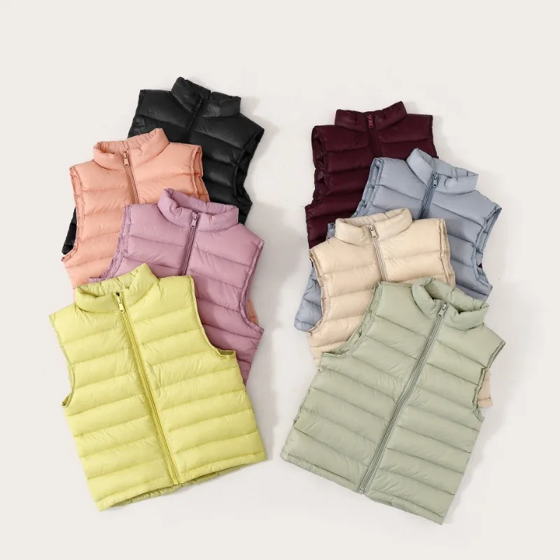 

Boys Down Vest Winter Light Jacket Casual Stand Collar Jacket Children Fashion and Versatile Coat Autumn Clothes For Girls Vests