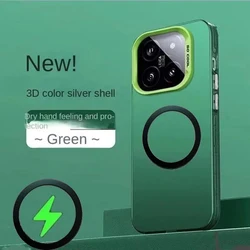 For Magsafe Wireless Charging Matte Frosted Case For Xiaomi 14 15 15T 13T 14T Pro Poco X6 F6 F8 F7 x8 X7Pro c85 Shockproof Cover