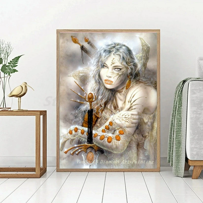 

Gold in the Mist Fantasy Girl 5DDIY AB Drill Diamond Painting Embroidery Cross Stitch Dark Art Rhinestone Mosaic Home Decor Gift