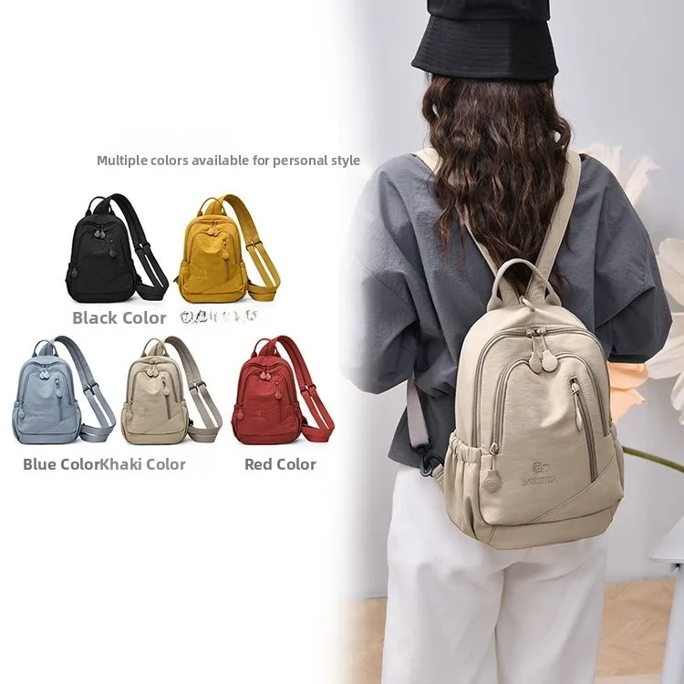 Multi-Functional  Lightweight Fashionable Women's Crossbody Bag Double Shoulder Bag Commuter Style Nylon Material Backpack