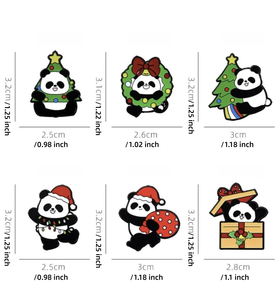 مجموعة ملابس الباندا اللطيفة لعيد الميلاد من Heye: ملابس، قبعة، حقيبة، مقلمة، بروش مزخرف، مجموعة مكونة من 6 قطع هدية شارة