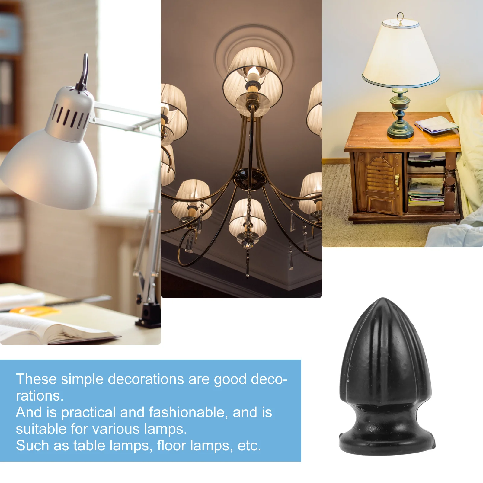 

4Pcs Lamp Finials Aluminum Replacement Knob Decor for Crystal Chandeliers Porch Lamps Table Floor DIY Lighting Accessories