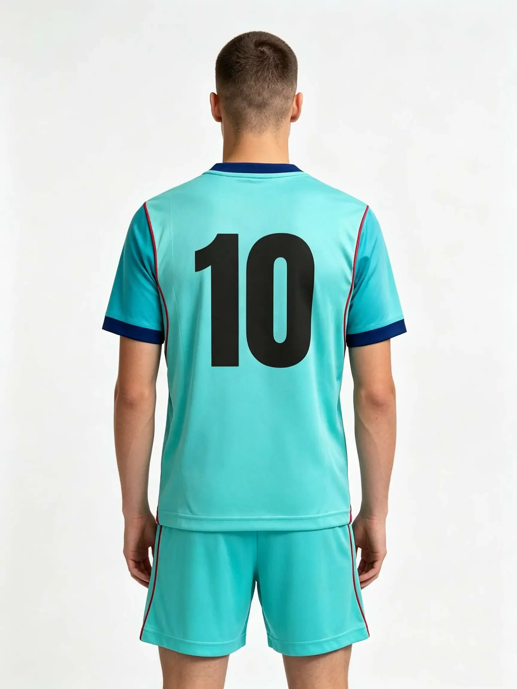 26/27 Unisex Blank Soccer 2‑Piece Set, Kids Adults Parent‑Child Kit, Custom No.1 7 8 9 10 for School Outdoor Team Sports red 10