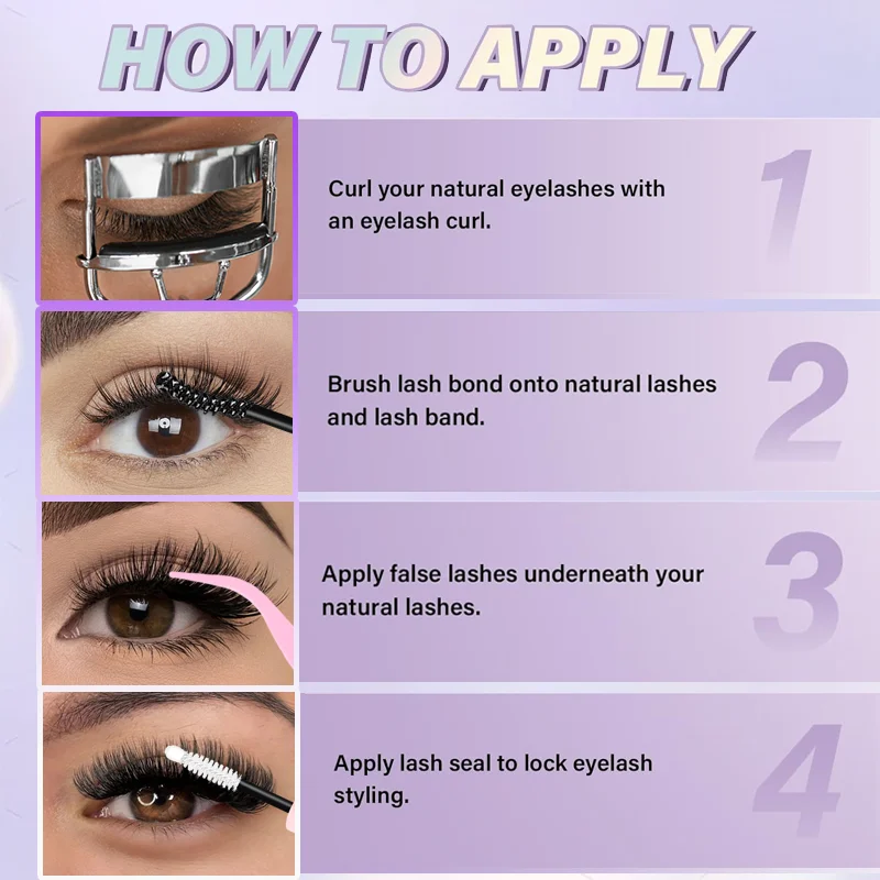 EIMNY 300Pcs AM338P4 Lashes Cluster Kit D Curl False Eyelashes of Different Lengths Suitable for Daily Parties Festival Gift