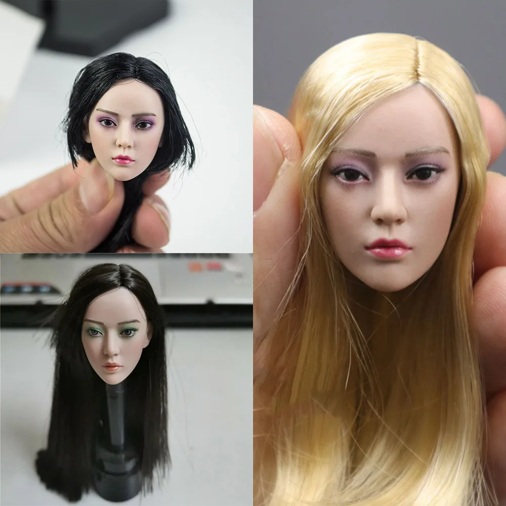 

3 Types 1/6 Scale Phantom Killer Beauty Head Carving Luona Delicate Head Sculpture with Eye Shadow for 12'' Action Fugire Body