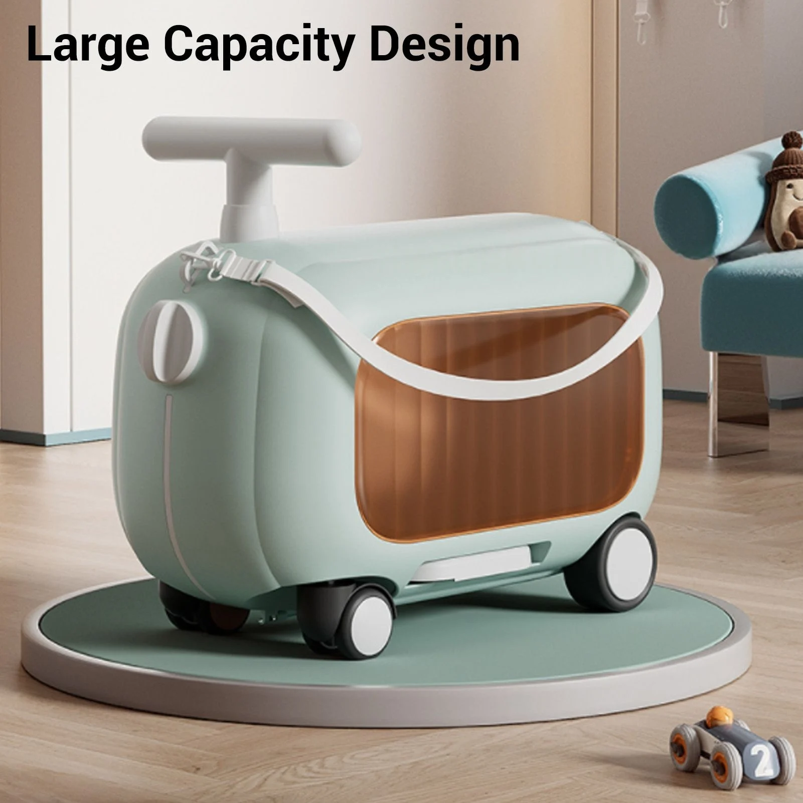 

Kids Suitcase Kids Ride On Luggage 90 Degree Folding Pedal Large Capacity Multi Functional Toddler Rideable Suitcase for Travel