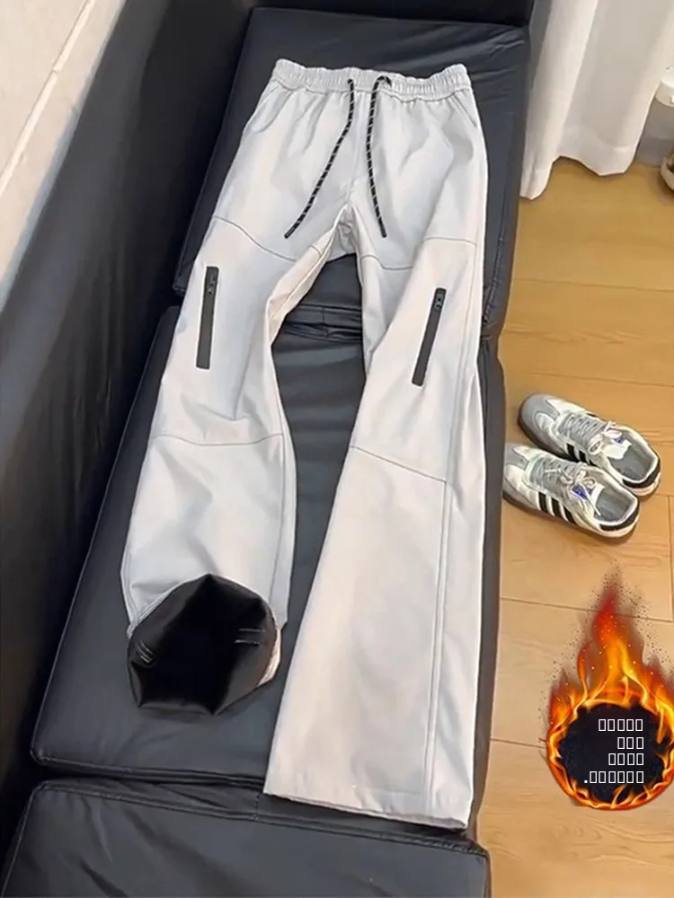 

Мужские брюки на подкладке Fce, зимние морозостойкие уличные теплые футболки, противолыжные брюки, рабочая одежда, повседневная свободная посадка