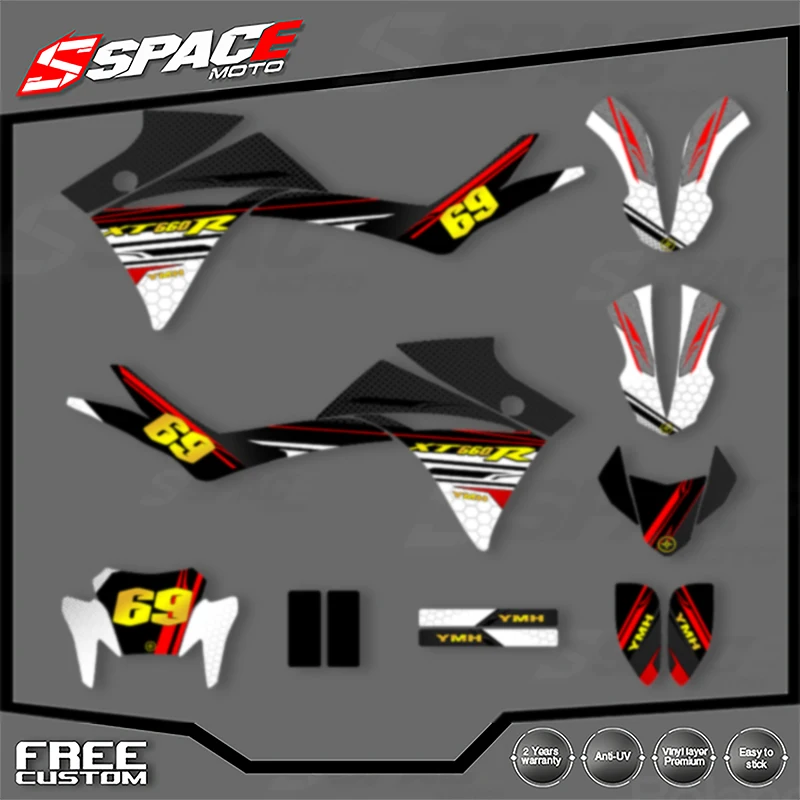 

SPACE Custom Motorcycle Graphics Background Decal for XT 660R（R-X）2005 2006 2007 YAMAHA Stickers Kits 002