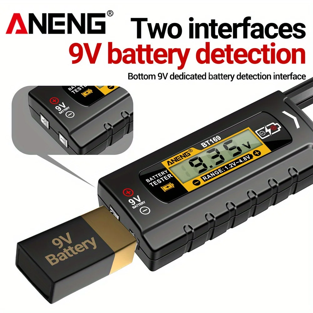 ANENG BT169 Digital Battery Tester No Power Required Universal Detector for AA AAA 9V 18650 Button Cell