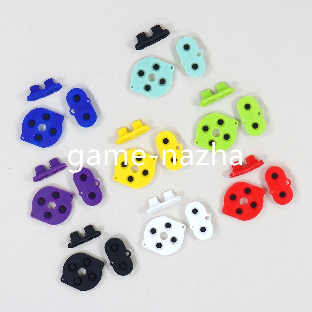 25 juegos de botones conductores de goma coloridos de 8 colores AB d-pad para botones de teclado de selección de inicio de silicona GBC