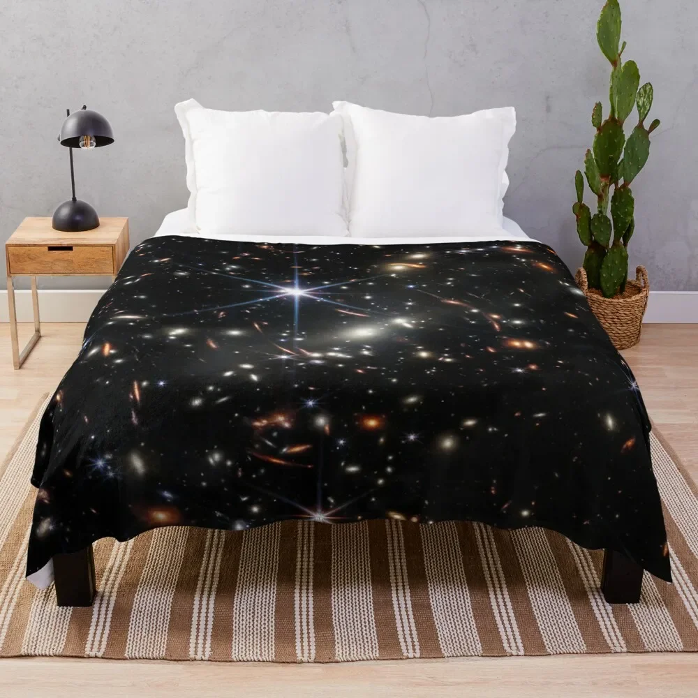 

James Webb's First Deep Field (James Webb/JWST) — space poster Throw Blanket Portable Lightweight Blanket for Travel Camping