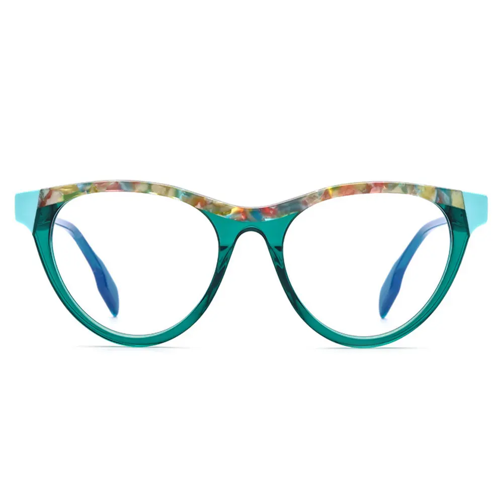 New Ins Retro Green Plate Cat Eye Glasses Frame Fashion High Quality Anti Blue Light Literature Mirror Prescription Mirror