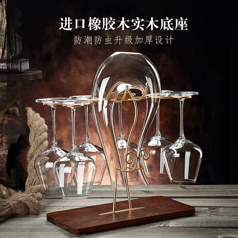 

Red Wine Glass Inverted Hanging Goblet Home Decor Ornament Red Wine Cabinet Display Rack Creative Red Set