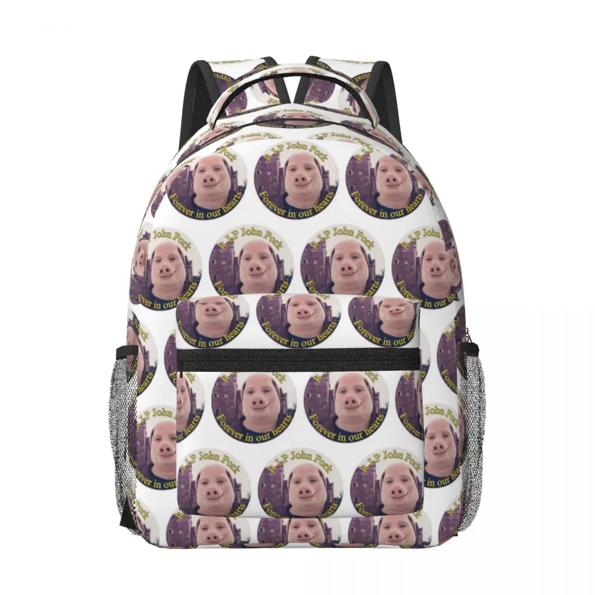 

RIP John Pork Woman Backpacks Boys Girls Bookbag Fashion Students School Bags Portability Travel Rucksack Shoulder Bag