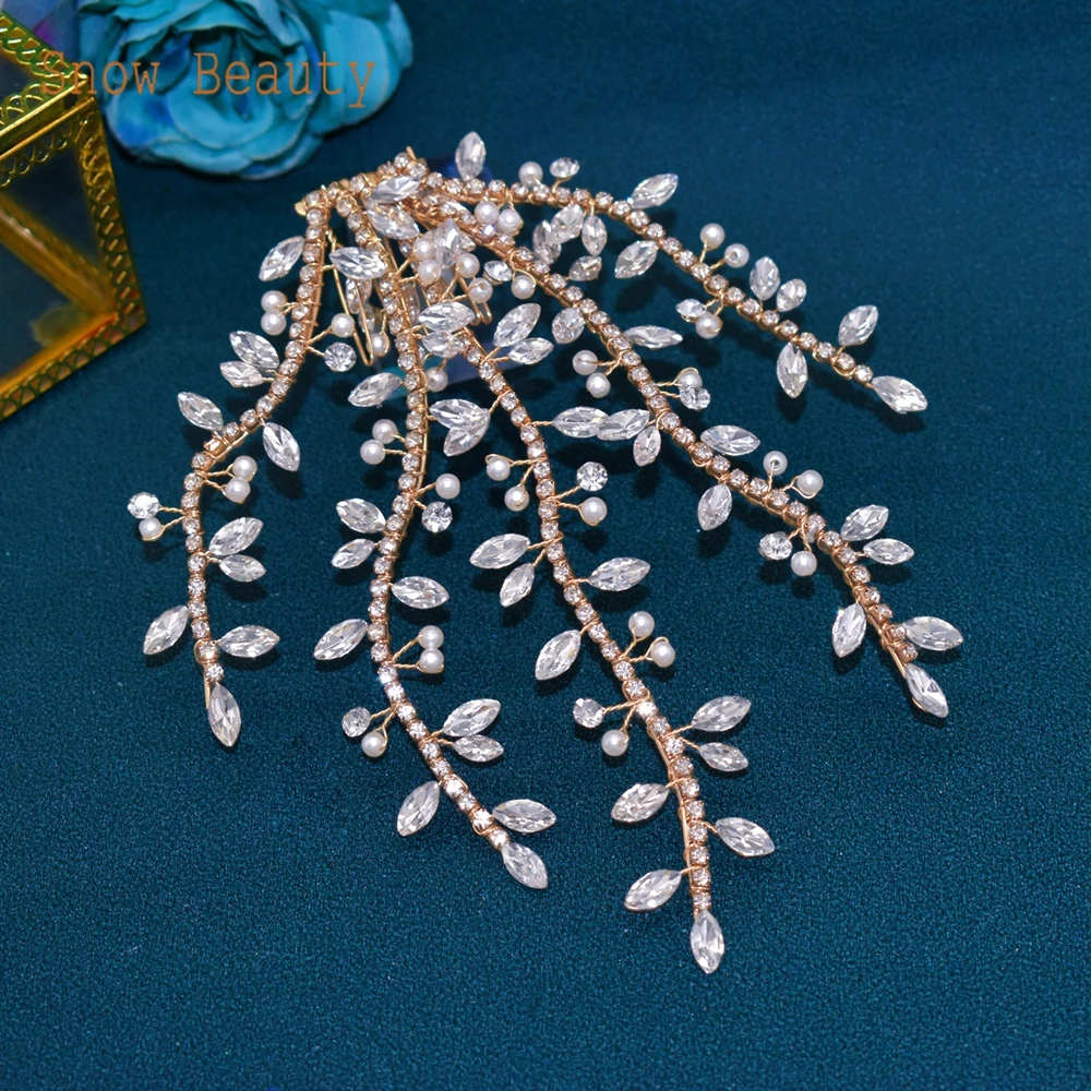 

A463 Wedding Hair Accessories Crystal Bridal Hair Combs Pearls Clips Women Hairpins Rhinestone Bride Jewelry Party Headwear