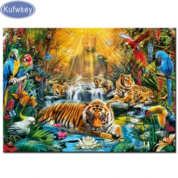 5d diamond art new 2024 Daimond Painting Tiger&Birds&Buddha 3D Diamond mosaic Round Mosaic diamond Embroidery home decor
