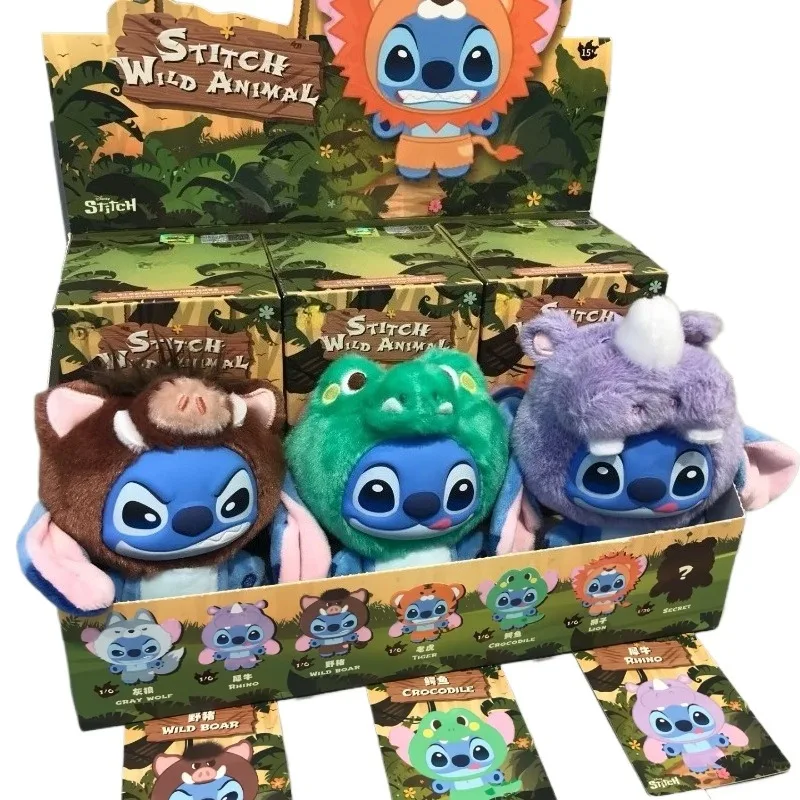 

Слипая коробка Disney Stitch Wild Animal Series 2022, плюшевая виниловая игрушка, загадочная коробка-сюрприз, слепая кукла, украшения, рождественские подарки