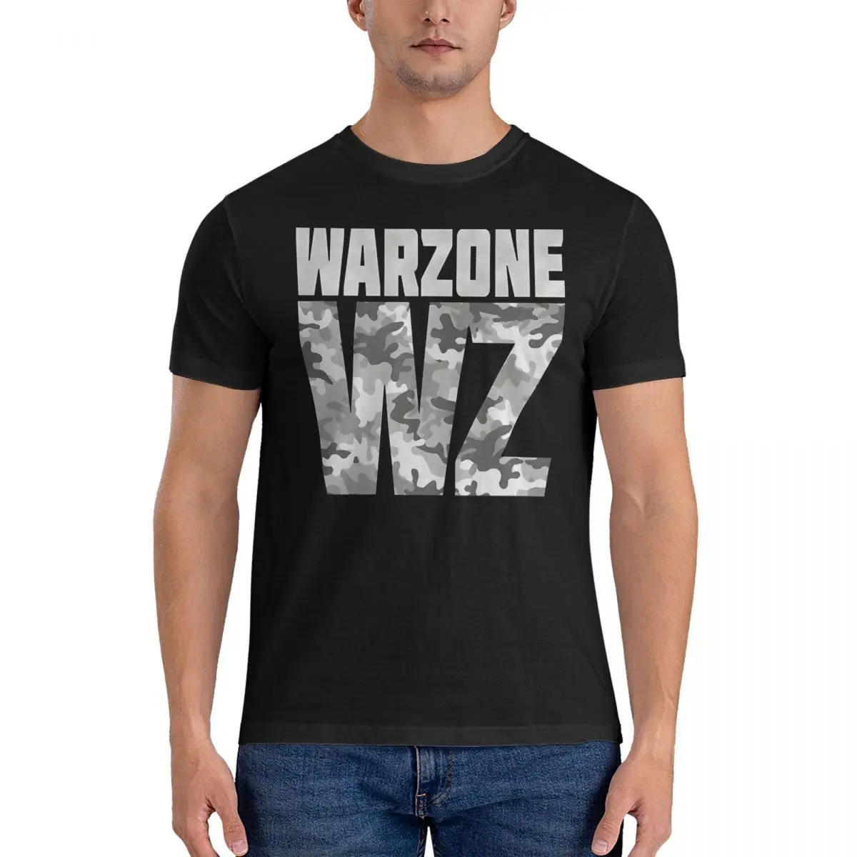 Leisure Warzone Camo (WZ) T-Shirts Men O Neck Pure Cotton T Shirt C-Call Of Duty COD Short Sleeve Tees Printed Clothing