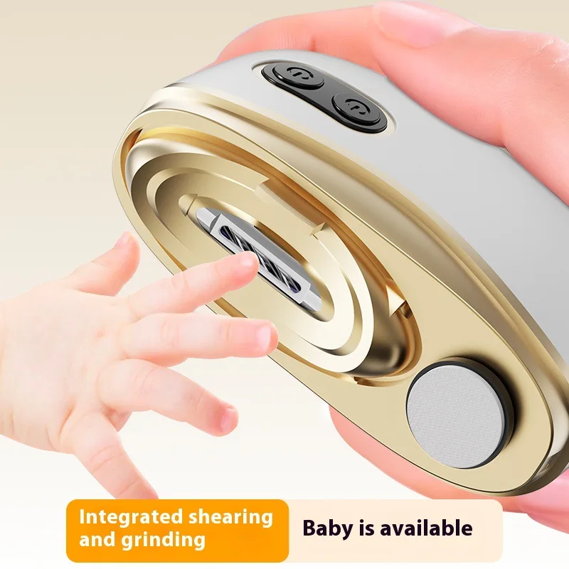 2 In 1 Electric Nail Clipper Polisher, Electric Nail Polishers With Light , File Organizers, Adult Baby Fingernail Toe Scissors