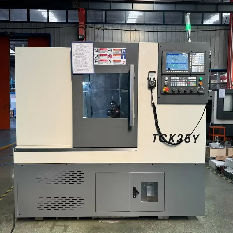 Tck25y 3-axis Cnc Turning Center With Y-axis Inclined Bed Small Metal Cnc Lathe Linear Guide 220v