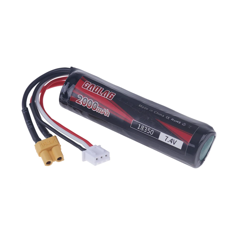 Water Gun 7.4v 2000mah 18350 Li-ion Battery for Electric water Gel Ball Blaster Toys Pistol 2S Lithium Polymer Battery