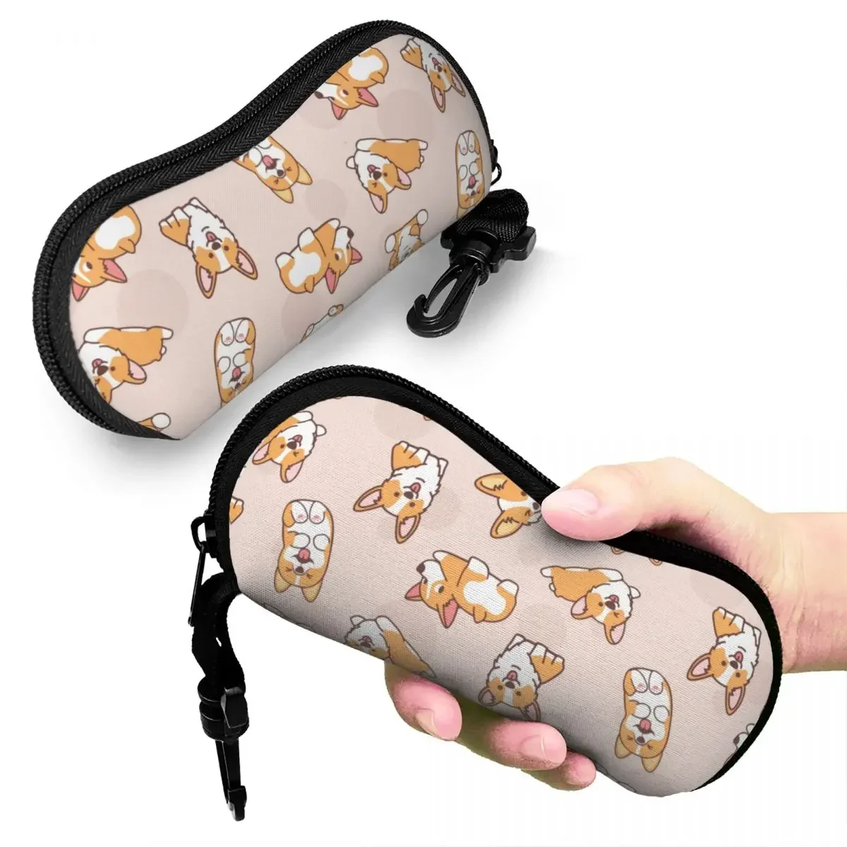 Étui de protection pour lunettes de soleil, coque de chiot Corgi drôle, mode, poudres à lunettes