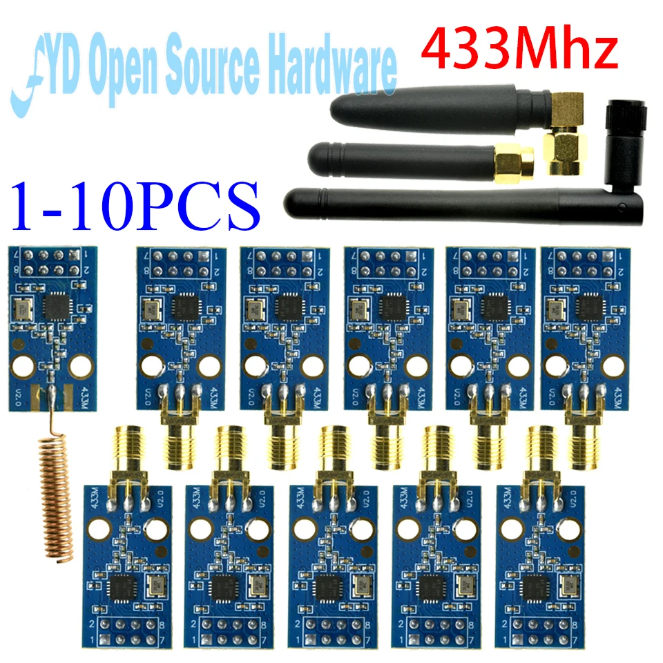 1-10PCS CC1101 RF Transceiver Module with SMA Antenna, 433MHz for Arduino Wireless Sensor Remote Control