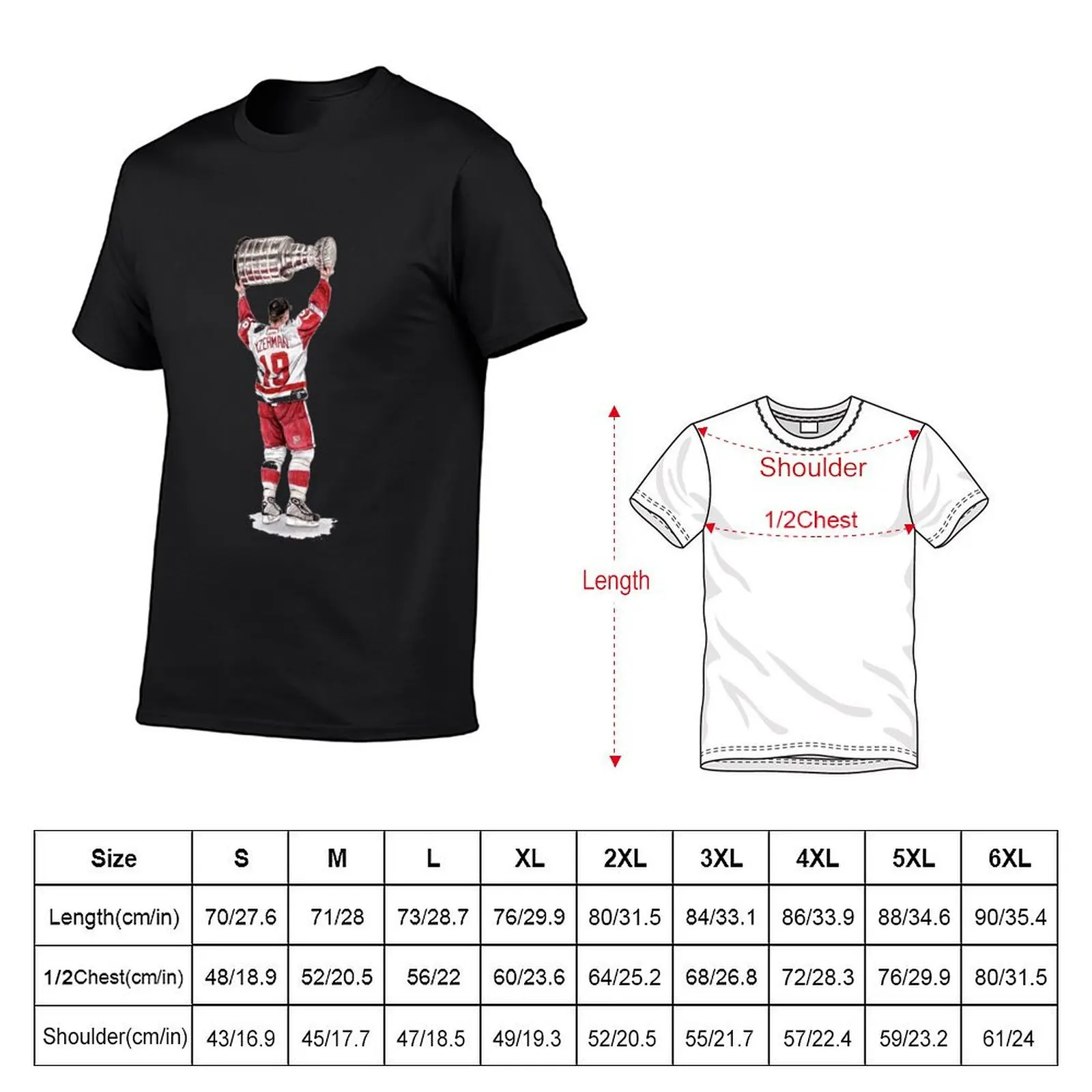 Steve Yzerman T-Shirt blanks vintage clothes baggy shirts anime clothes mens t shirts image 2