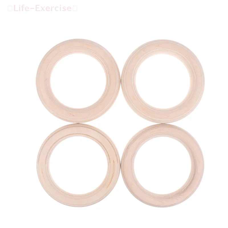 2Pcs/Pairs Wooden Ring Portable Crossfit Gymnastics Rings Gym Shoulder Strength Home Fitness Training Physical Exercise Ring