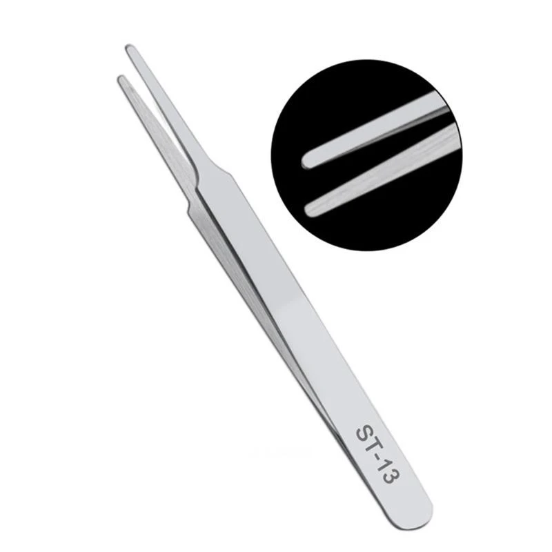 

JU64 Stainless Steel Anti-iodine Tweezers Long Straight Forceps 12.5cm-30cm Straight Elbow Head Tools