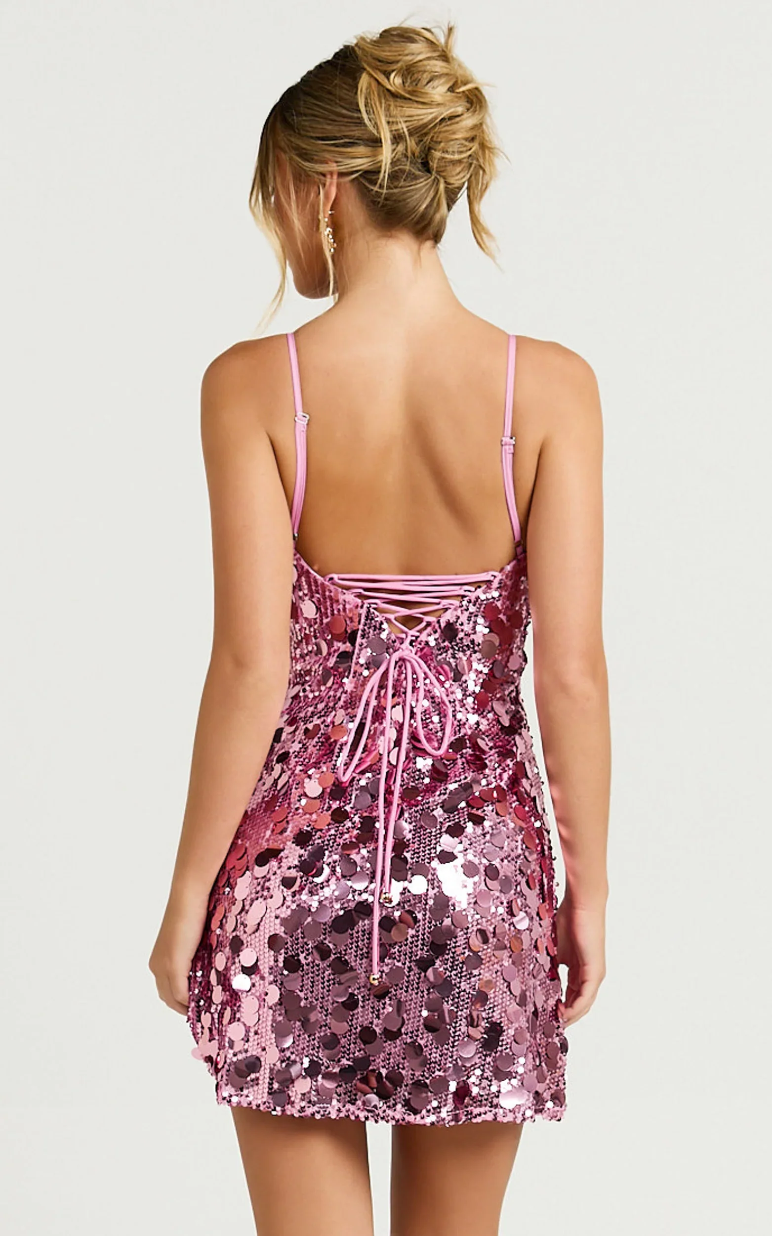 

Womens Mini Cami Dress Sequin Embroidered Spaghetti Strap Dress Summer Sleeveless Dress for Women Sparkly Dress Night Party Wear