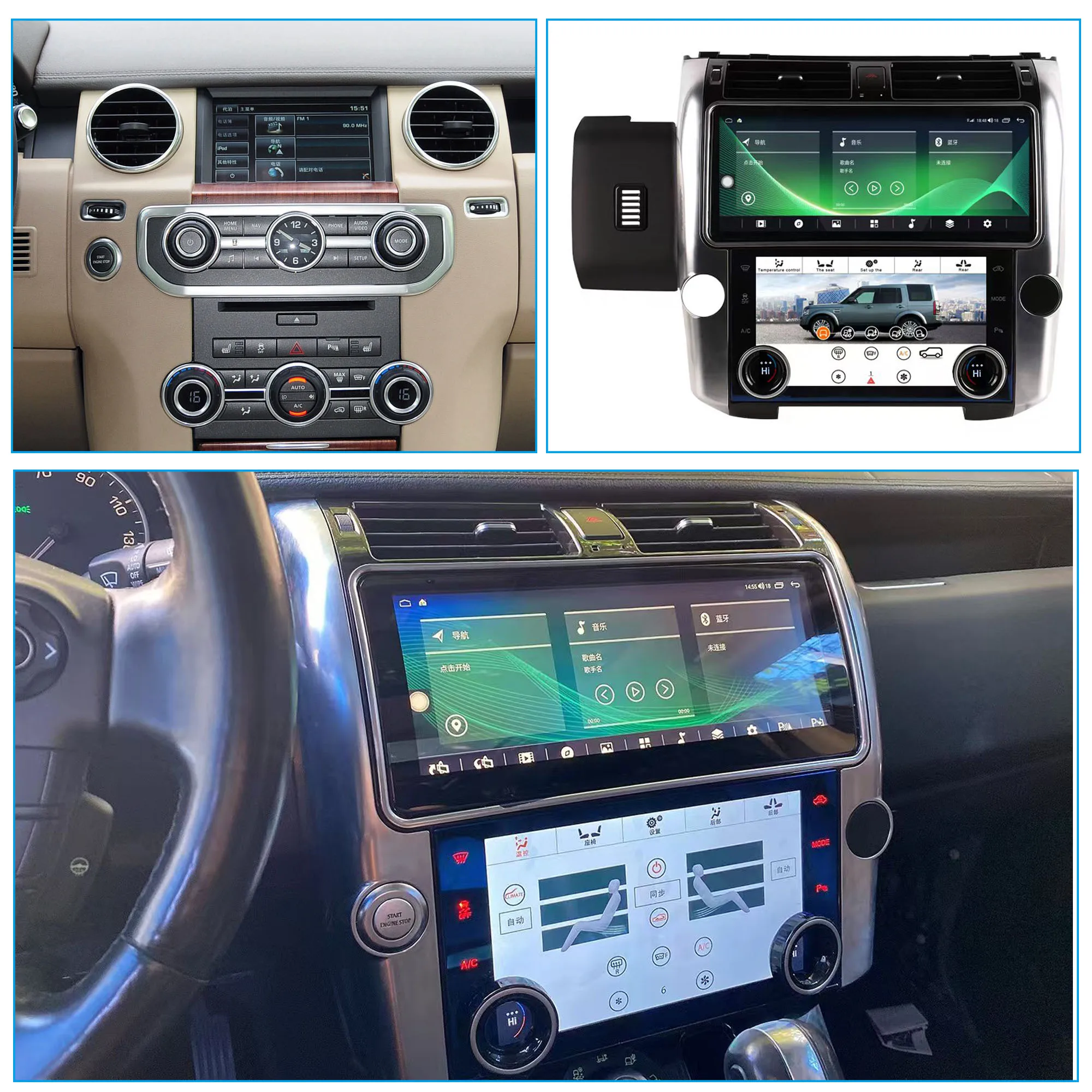 Digital AC Air Conditioner Panel LCD Touch Screen Display Climate Control Board for Range Rover Land Rover Discovery 4 2009-2016