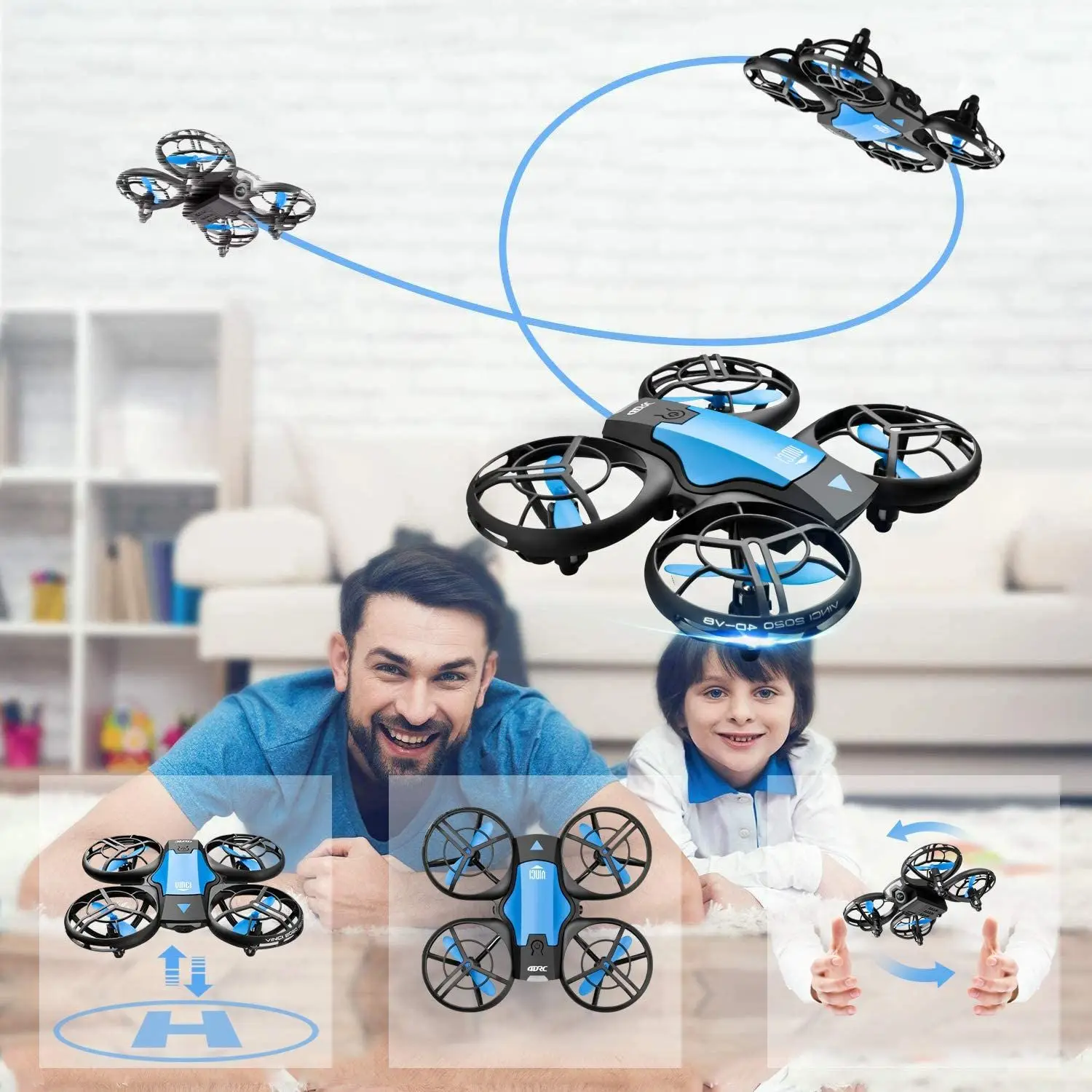 4CH Toy 6-axis 2.4G 4DRC V8 Mini Drone Height Keep Foldable Quadcopter Gift