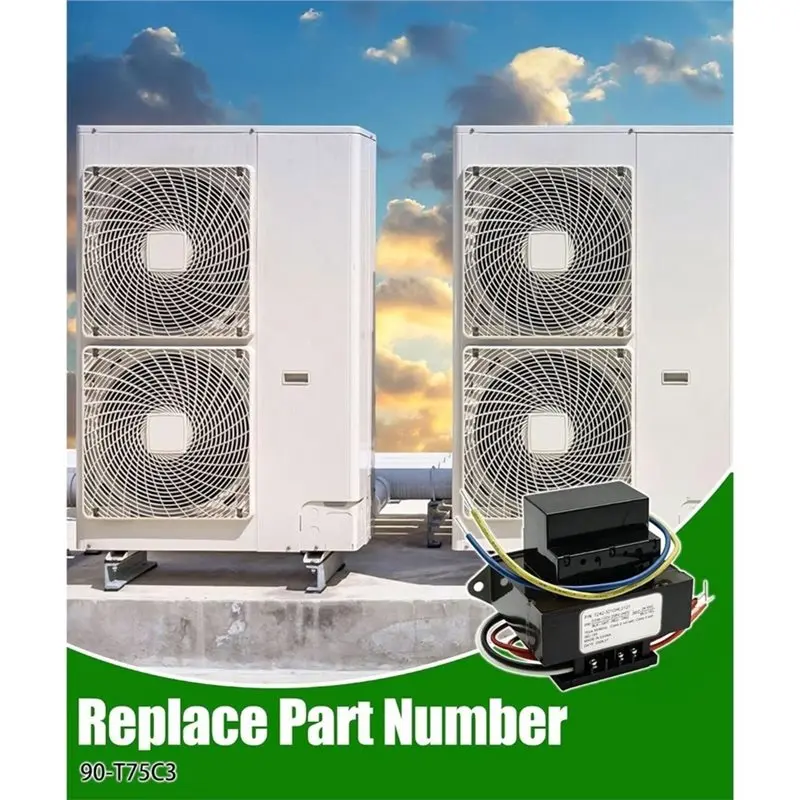 B08B-For Heating& Cooling Systems Compatible Foot Mount Transformer, 90-T75C3 75VA 24V AC Control Transformer With Circuit Break