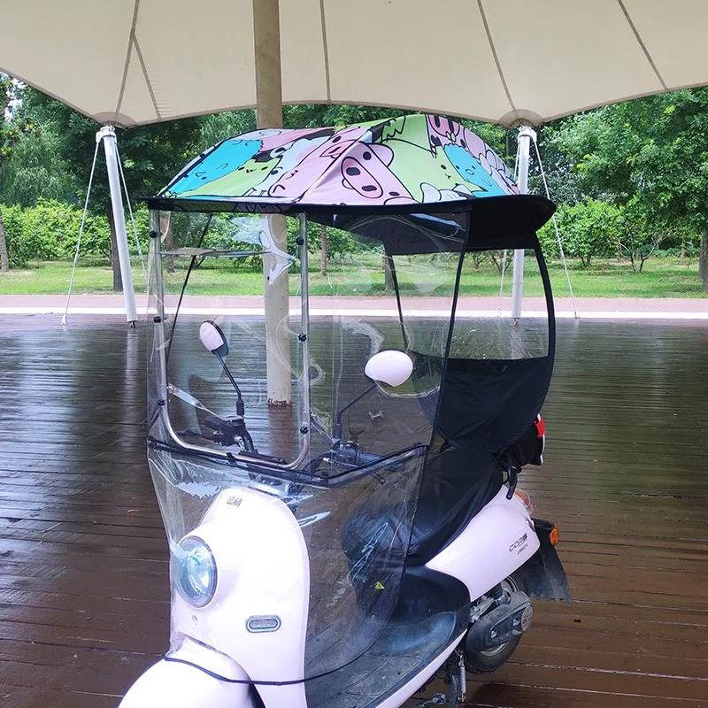 

Factory wholesale electric car canopy semi-enclosed tram sunshade battery car motorcycle widened side shelter.