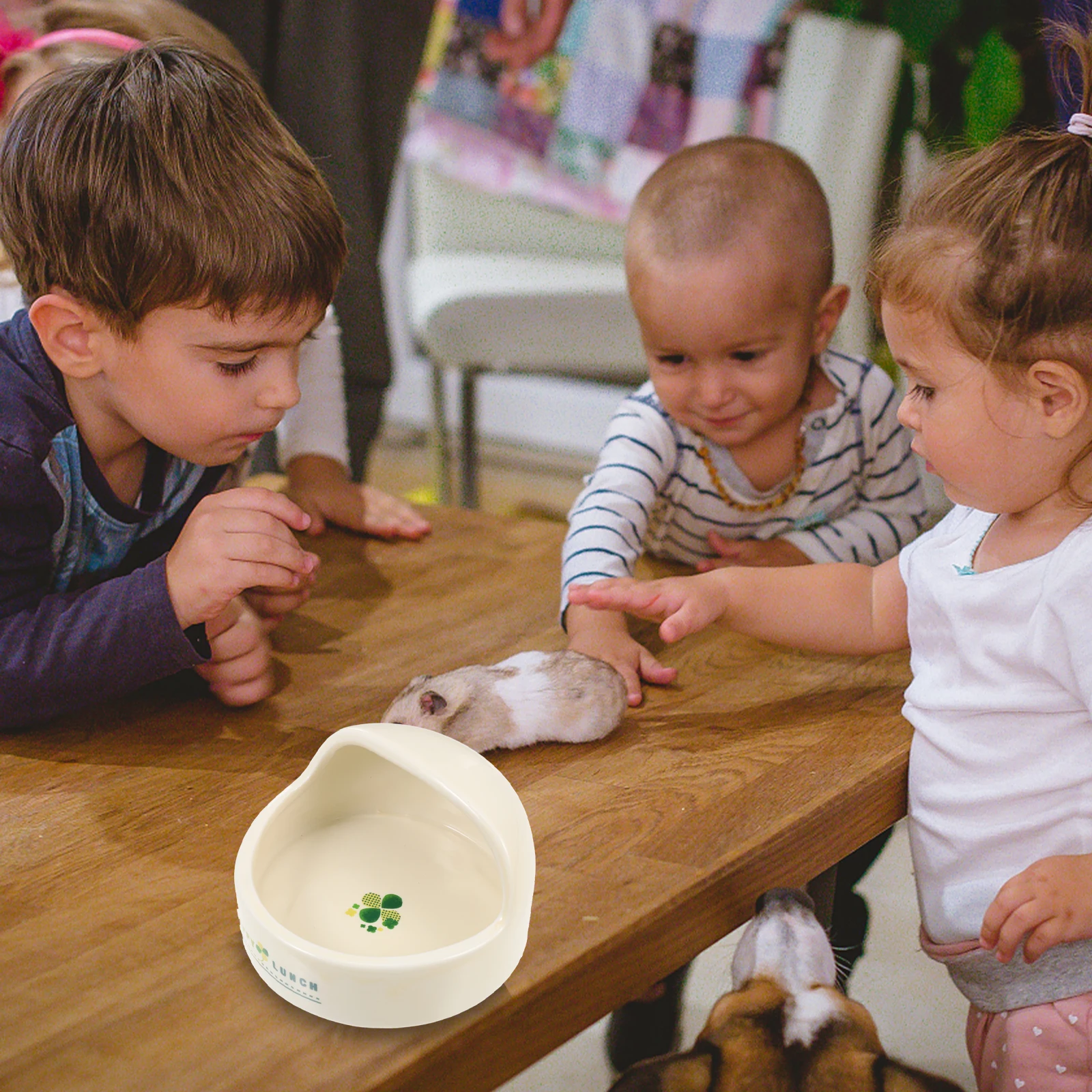 

Ceramic Anti-turn Food Pot Durable Hamster Feeder Bowl Small Pets Container Hygienic Safe Use Smooth Surface Easy Clean