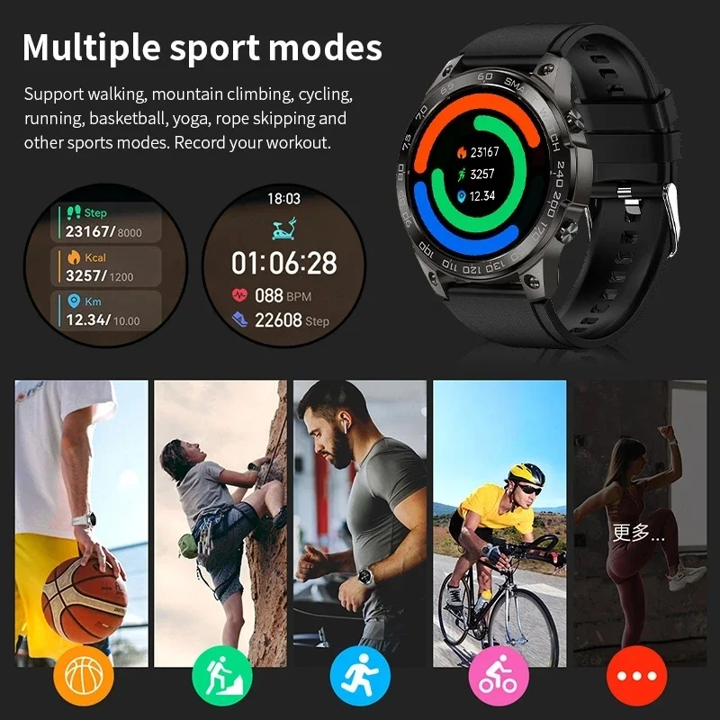 ساعة ذكية عالية الدقة من AMOLED بشاشة لمس كاملة للرجال ، مكالمة بلوتوث ، متعقب رياضي خارجي ، بطارية ، DM50 ، NFC1.43 بوصة