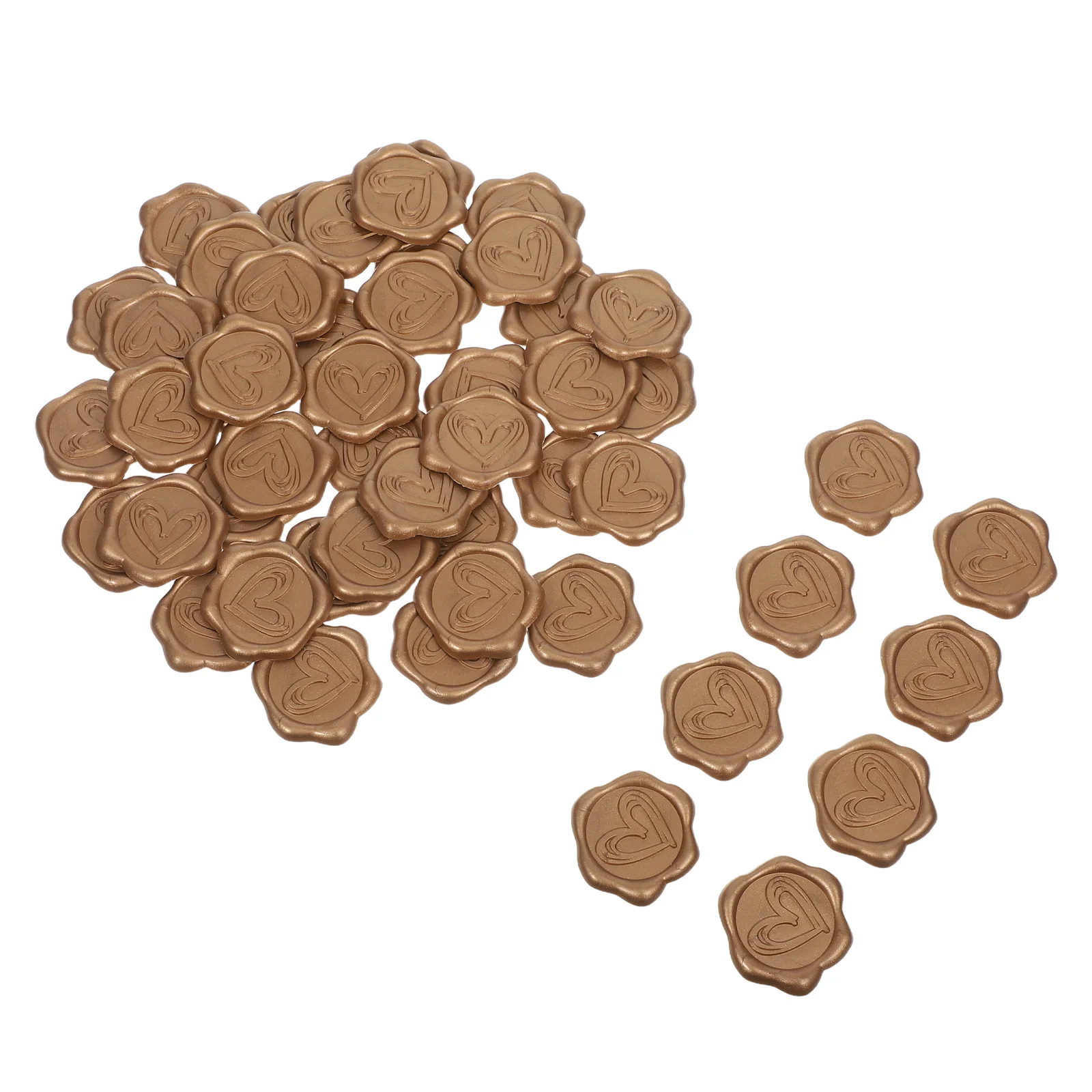 

50Pcs Self Adhesive Heart Wax Seal Stickers Embossed Packaging Seals for Envelopes Gift Boxes DIY Craft Projects Wedding