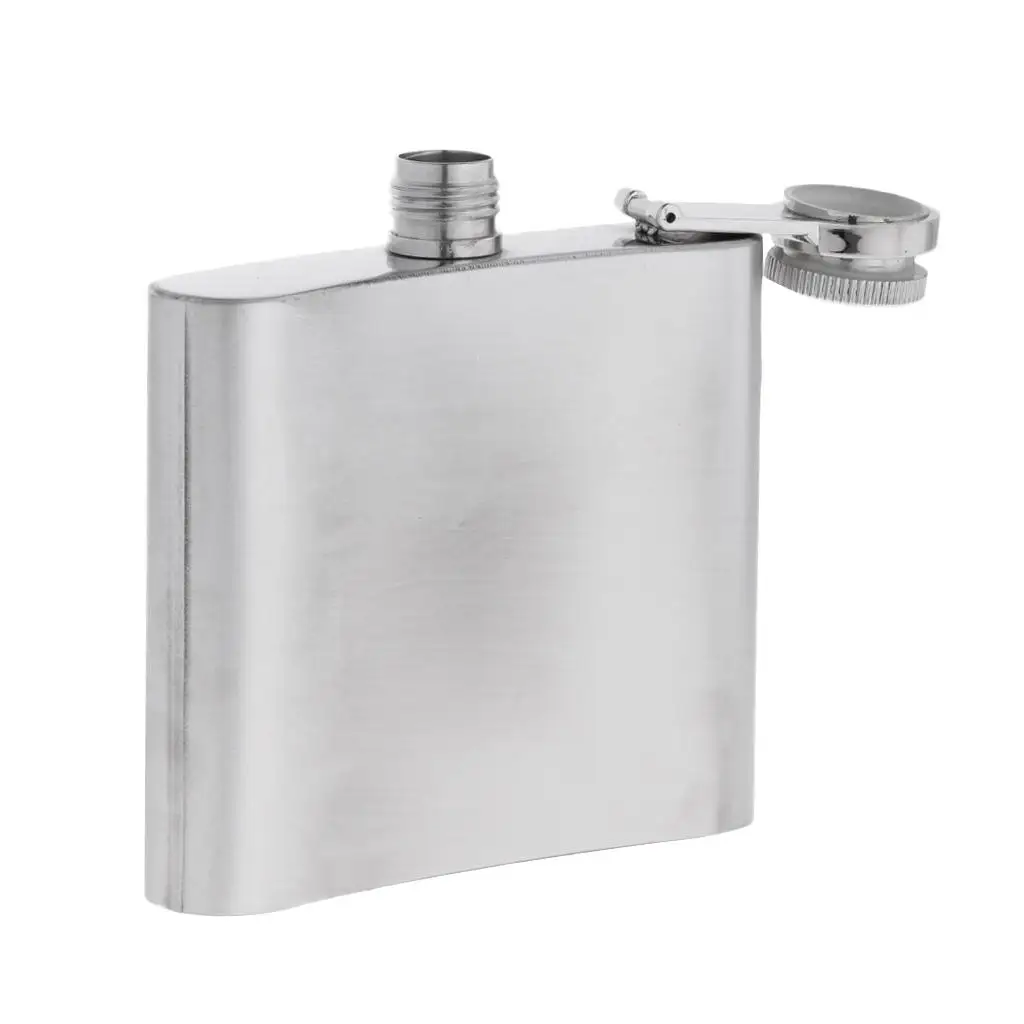 Mini Brushed Finish Whiskey Bottle Stainless Steel Hip Flask Durable Pocket Drinkware with Key Chain for Men Outdoor
