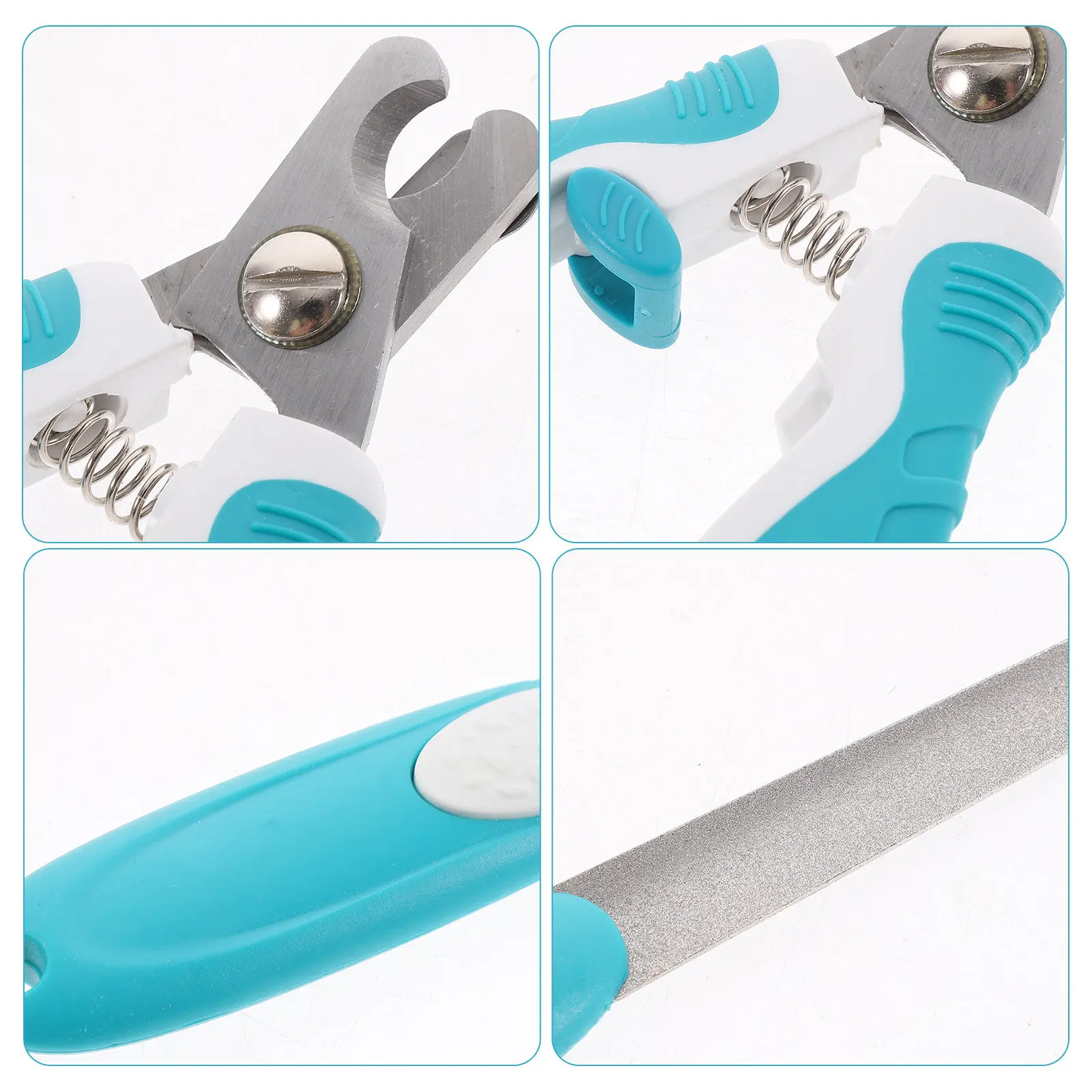 Stainless Steel Pet Nail Clipper Set for Dogs Cats Birds Rabbits Guinea Pigs with Safety Guard Nail File Sharp Wear Resistant
